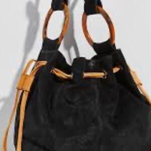 Casablanca suede Free People NEW Black and Tan  Bag